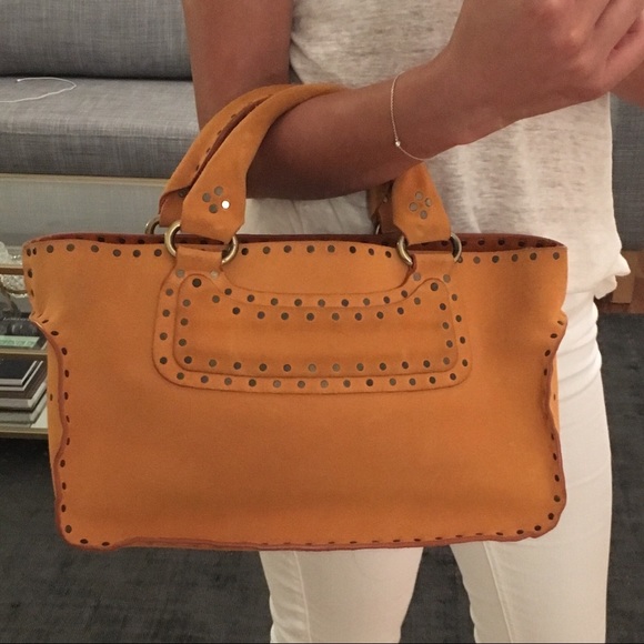 VINTAGE CELINE ORANGE SUEDE BOOGIE PURSE NWOT - Picture 1 of 15